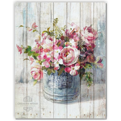 Картины Цветы - 3 Розовые пионы, Цветы, Creative Wood